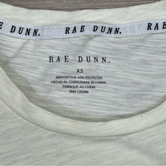 Rae Dunn Bee Happy T-shirt XS Light Yellow - Picture 2 of 7